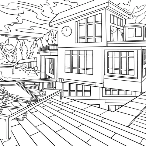 Modern Villa at Dusk