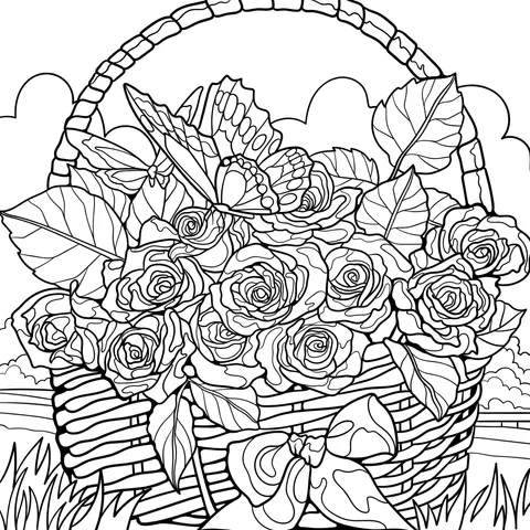 Flower Basket and Butterfly