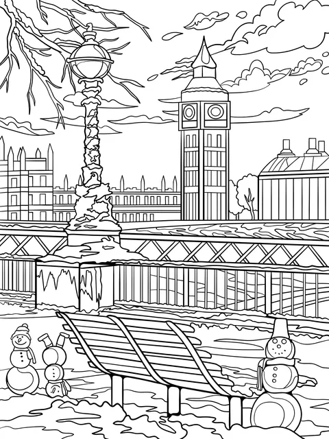 Winter City Landscape