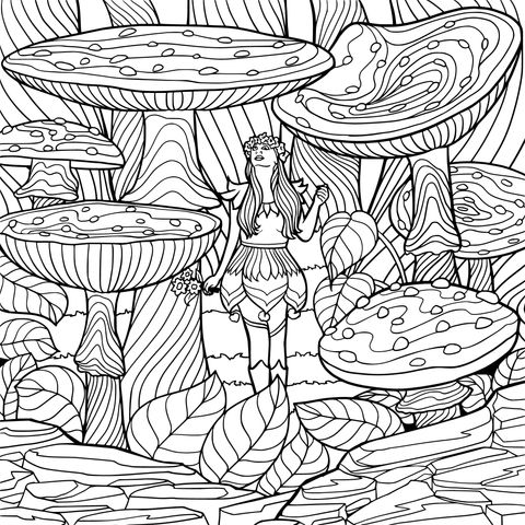 Mushroom Fairy in the Forest