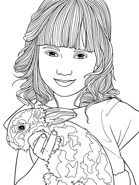 Girl Holding a Rabbit