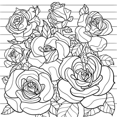 Illustration of Purple Roses