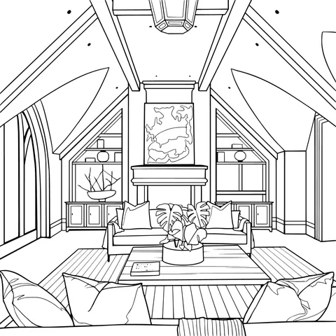 A Cozy Attic - Style Living Room