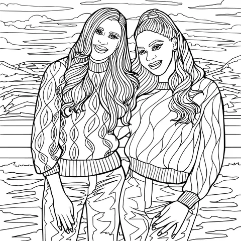 Outdoor photo of two female friends