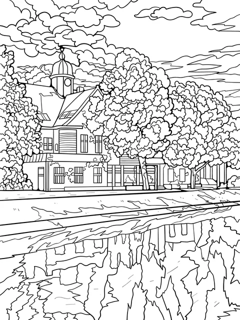 Colorful Cottages by the River
