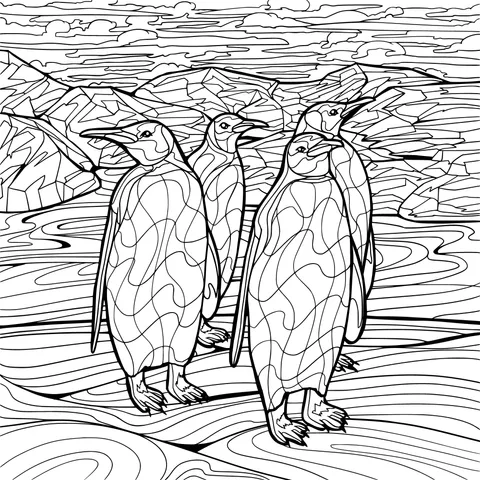 Penguin Group under the Sunset