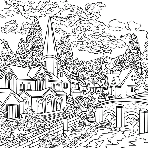 A Fairy - tale Town Landscape