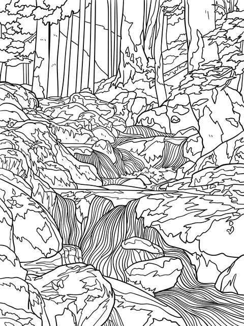 Autumn forest stream