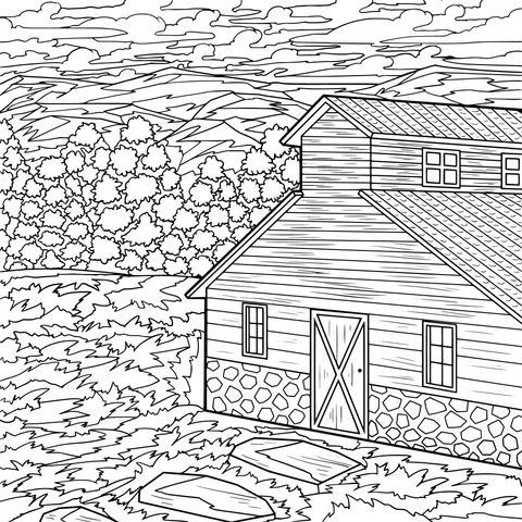 Red House in the Mountains