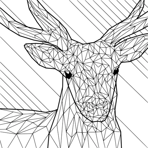 Colorful Geometric - styled Deer Head