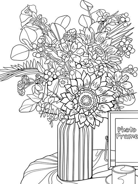 Colorful Flower Arrangement in a Vase