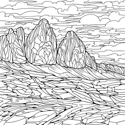 Colorful Mountains and Cloudscape