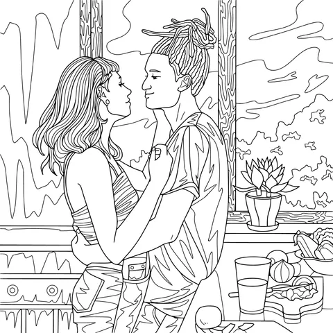 Intimate Moment in the Kitchen