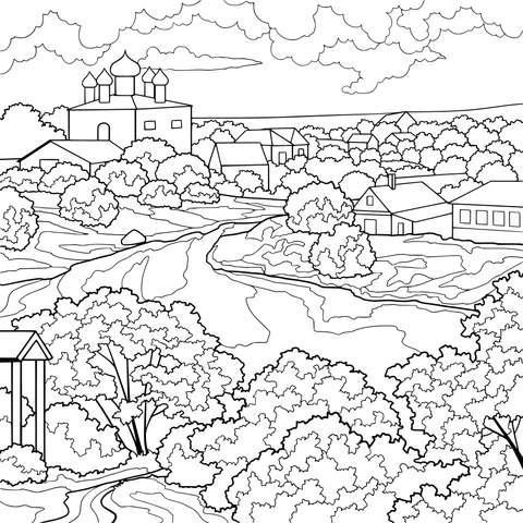 Colorful rural scenery