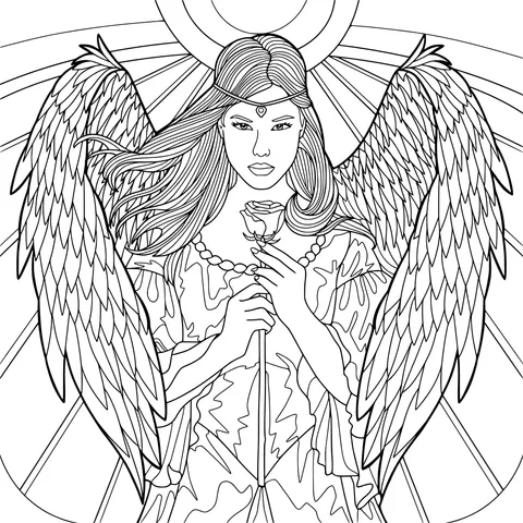 Angel Holding a Rose