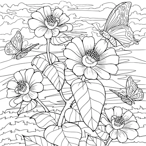Butterflies among Flowers