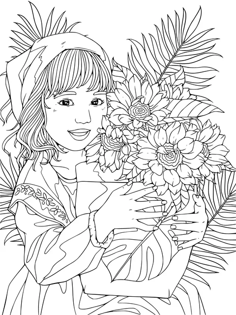 Girl Holding a Bouquet