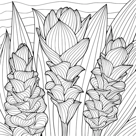 Colorful Torch Ginger Illustration