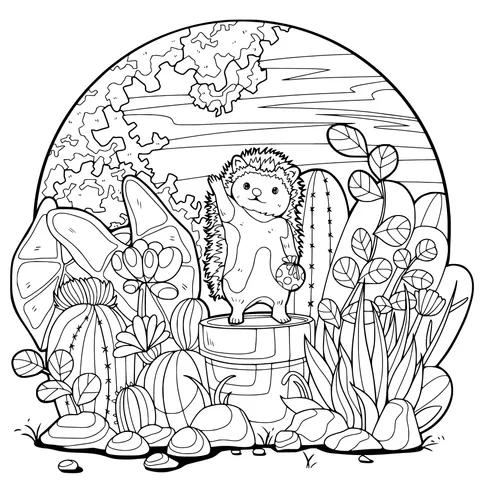 A Hedgehog Standing on a Flower Pot