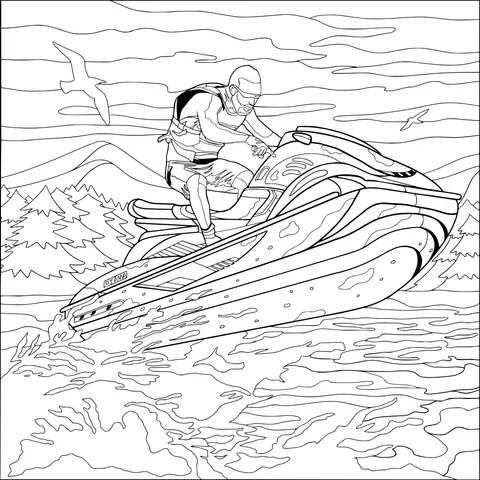 Man riding a jet - ski