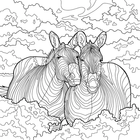 Zebra Companions in the Jungle
