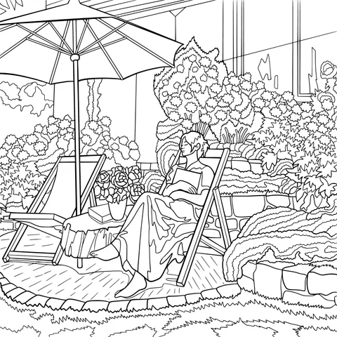 A Lady Reading Pleasantly in the Garden