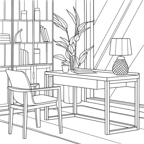 Cozy indoor work corner