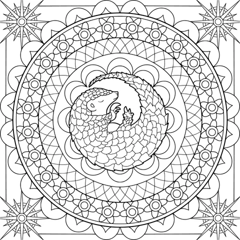 Hedgehog Mandala Pattern