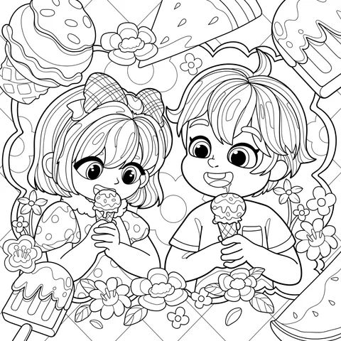 Children enjoying ice - creams
