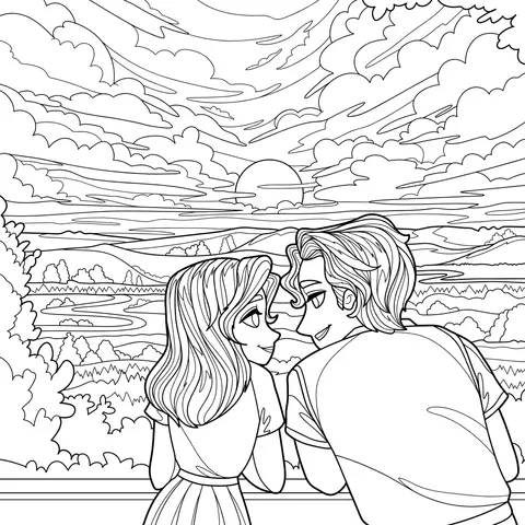 Couple under the Sunset