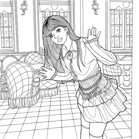 Fashionable Girl's Pose Indoors