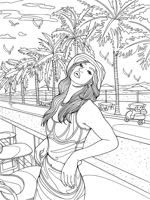 Fashionable Woman by the Beach