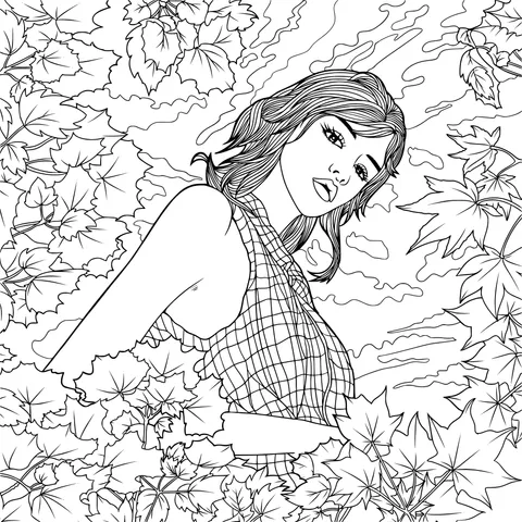 Woman among Green Leaves