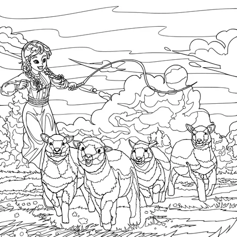 Shepherdess and Her Flock