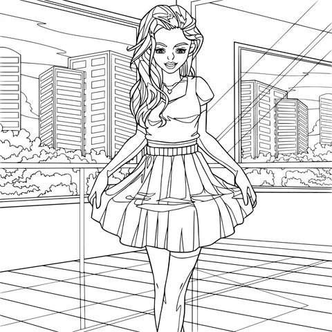 Lady in a short - skirt