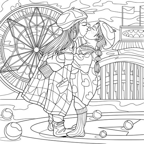 Beso en el Parque de Diversiones