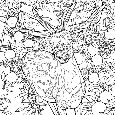 Laughing Sika Deer and Red Apples
