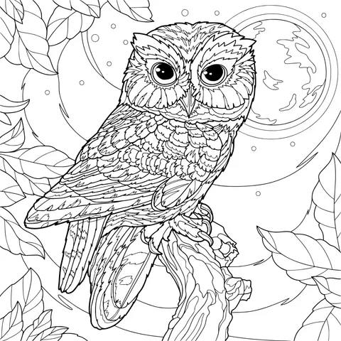 Owl in the Moonlit Night