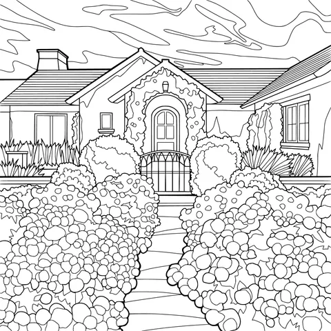 A Cozy Cottage Surrounded by Flowers