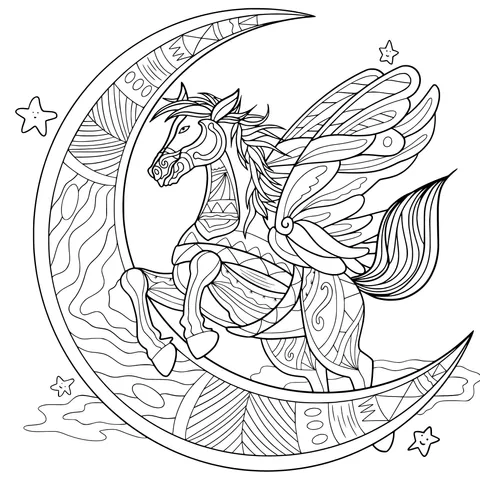 Pegasus on the Crescent Moon