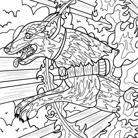 Dog in Flames