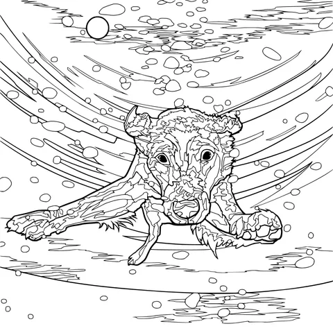 Dog Playing in the Water