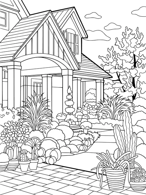 House with a Colorful Garden