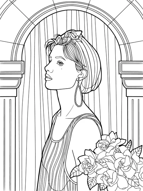 An Elegant Lady with Flowers