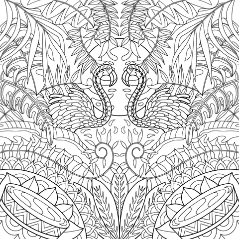 Tropical - themed Flamingo Pattern