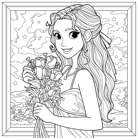 Beautiful Girl Holding a Bouquet