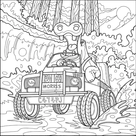 Hippo Driving a Car