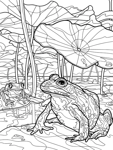 Frogs in the Lotus Pond