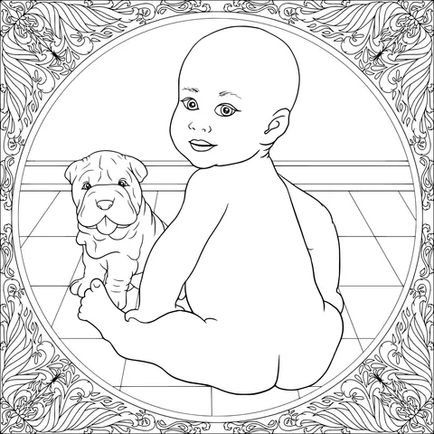 Baby and Puppy