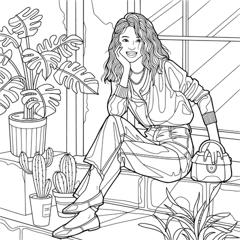 Lady resting by the window